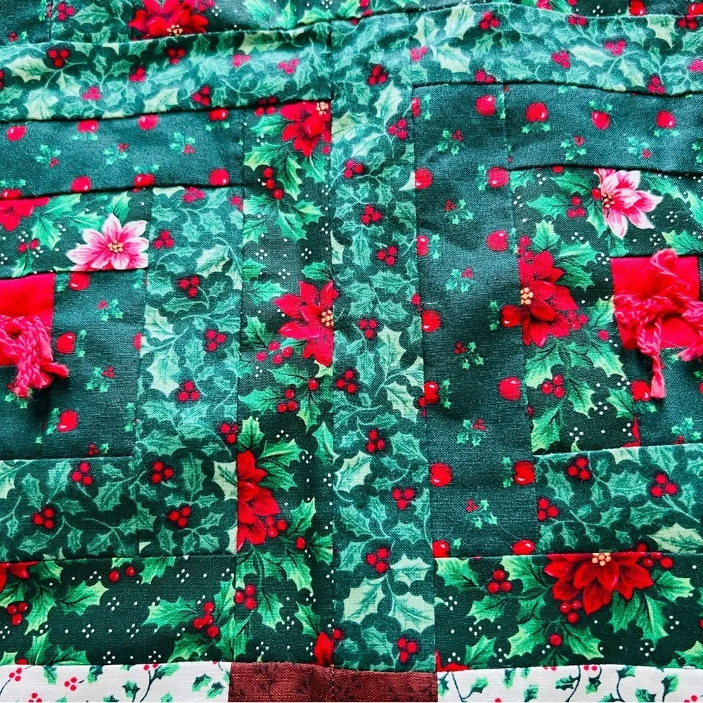 New Handmade Christmas-Themed Cotton Quilt with large, stylized Christmas tree.